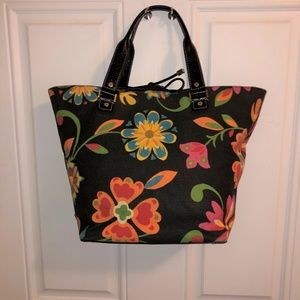 Kate Spade Canvas Shopper Tote Black & Floral